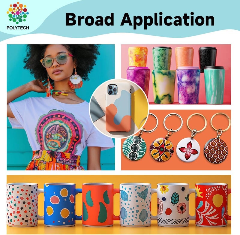 Polytech Sublimation Paper, 8.5x11, 100 Sheets, Heat Transfer Paper for All Sublimiation Blanks, For All Sublimation Printer and Ink, For Tumblers, Magnet Blanks, Ceramic Ornaments, Light T-Shirt,125G - Image 5